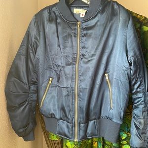 Blue bomber jacket